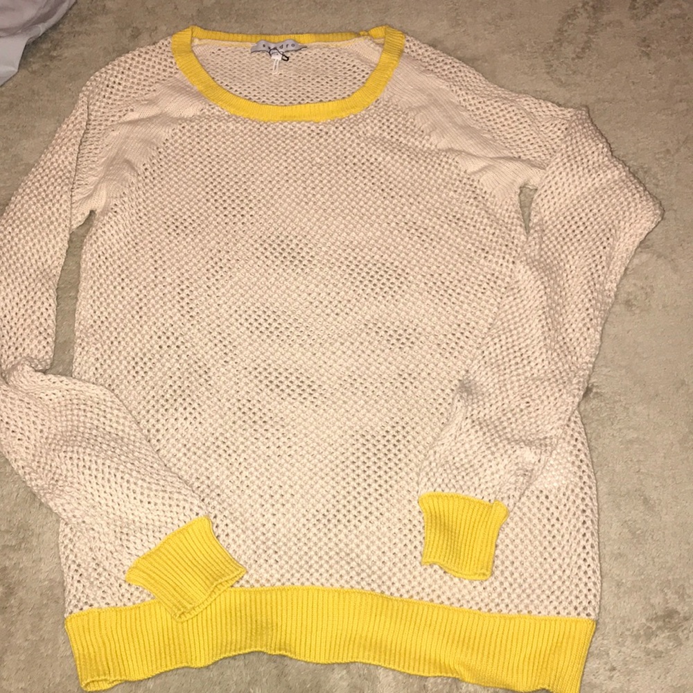 Beautiful Sandro beige yellow SEXY Sweater size 1